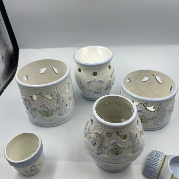 Yankee Candle Snow Folks Candle Holders Simmer Pot Mitten Tea Light Votive 6 - Picture 10 of 15